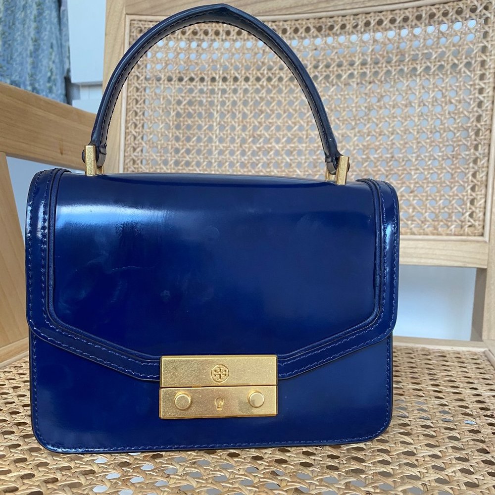 Navy Blue Tory Burch Juliette Top Handle